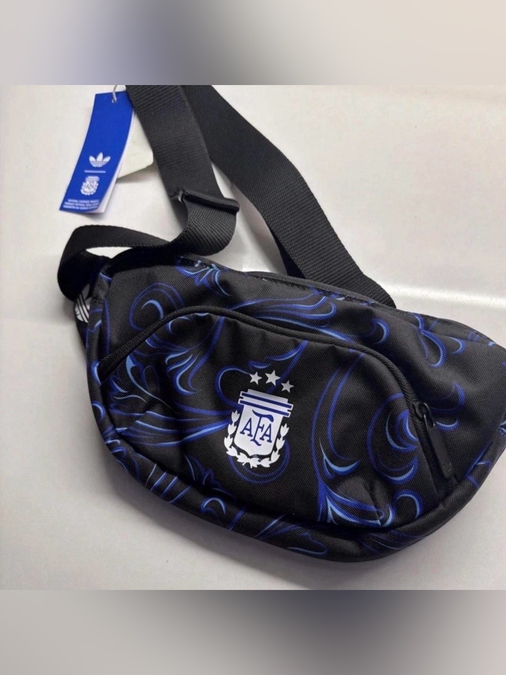 Adidas Argentina men’s waist bag /fanny pack one size unisex black & blue new